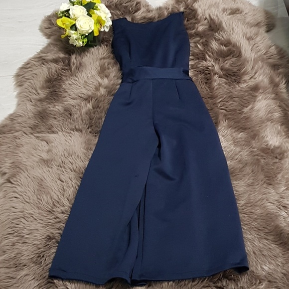 Sleeveless Tie Waist Wide Leg Jumpsuit New! - Picture 3 of 9